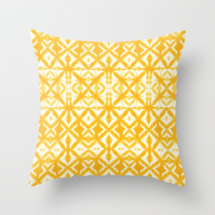 Breeze Block Shibori Yellow Throw Pillow by Nina May Design Studio ...