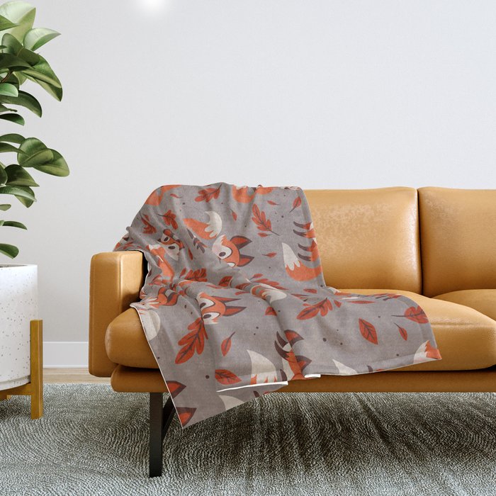 Cute Foxes Throw Blanket by therewillbecute Society6