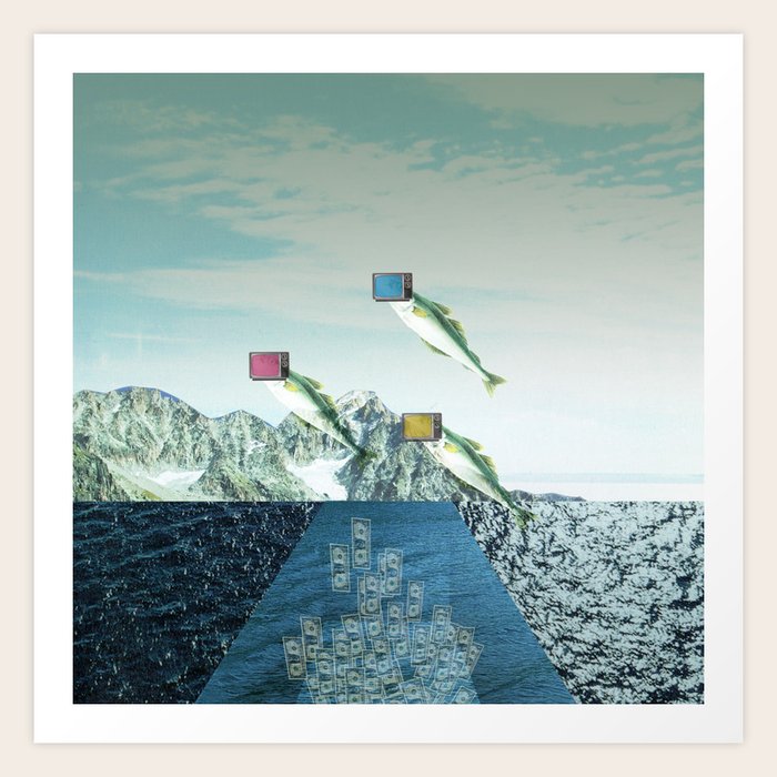 atmosphere 38 · Flying Fish Bowl Art Print by Marko Köppe | Society6