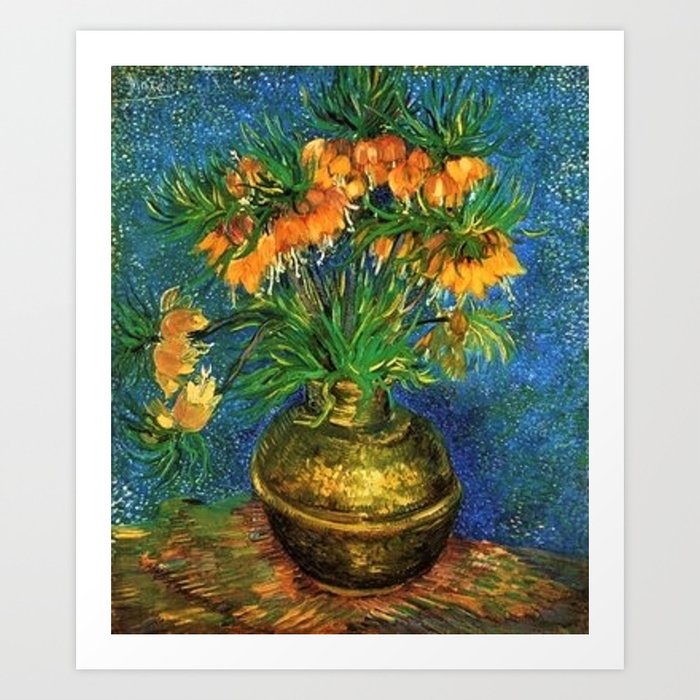 Still Life with Lilies by Vincent van Gogh Art Print by Atlantic Coast