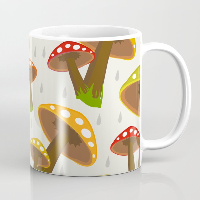 Retro Mushrooms Coffee Mug by Elizabeth Andersson | Society6