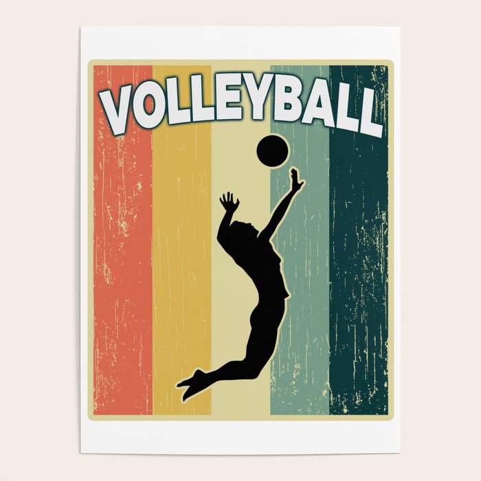 Kategori magnet En nat Vintage Retro Old School Volleyball Poster by Ocean Front Art | Society6