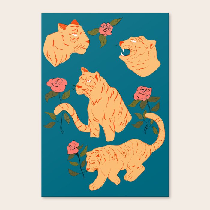 Tiger print Canvas Print by Thalia Roman Society6