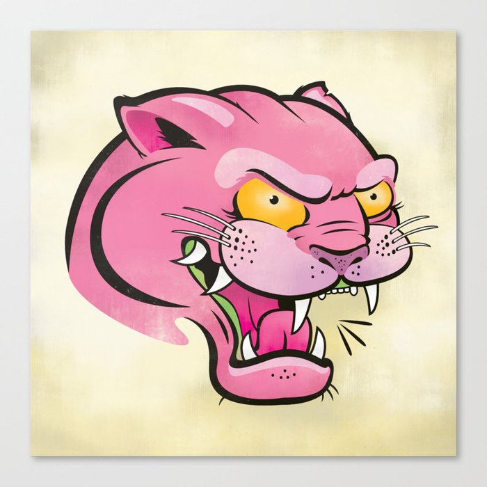 Pink Panther Tattoo Flash Canvas Print by cb72 | Society6