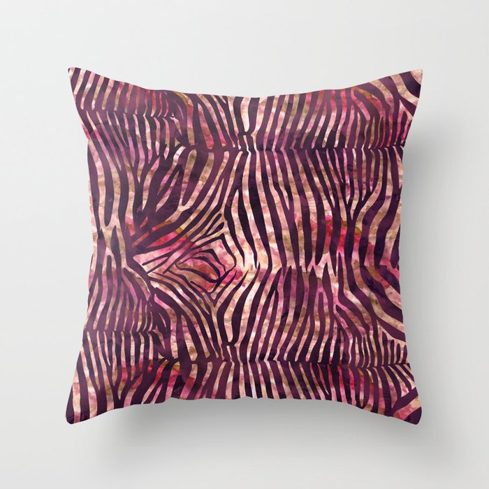 Red Zebra Print Throw Pillow by Aloke Design Society6