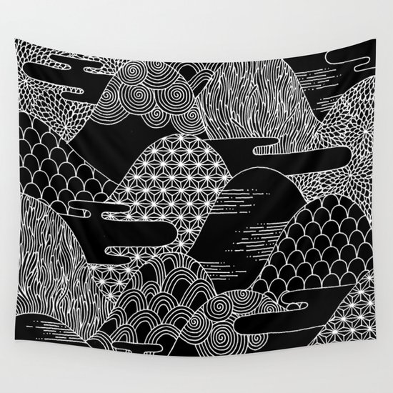 Cosmic Mountains Wall Tapestry