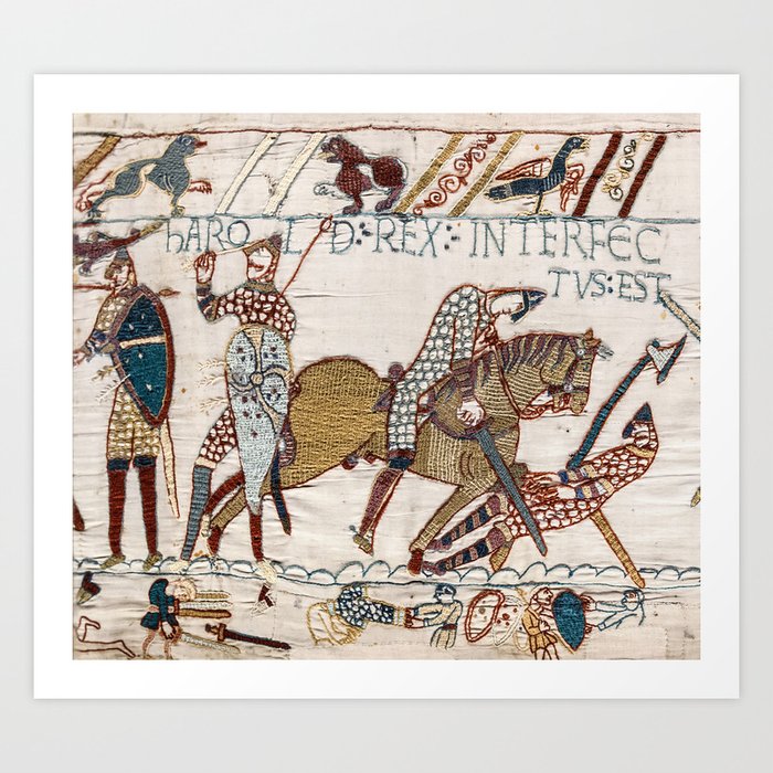Battle of Hastings Bayeux Tapestry King Harold Is Killed Arrow In Eye