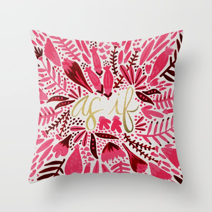 As If Pink & Gold Throw Pillow by Cat Coquillette Society6