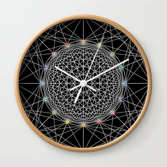 Geometric Circle Black/White/Colour Wall Clock by fimbis Society6