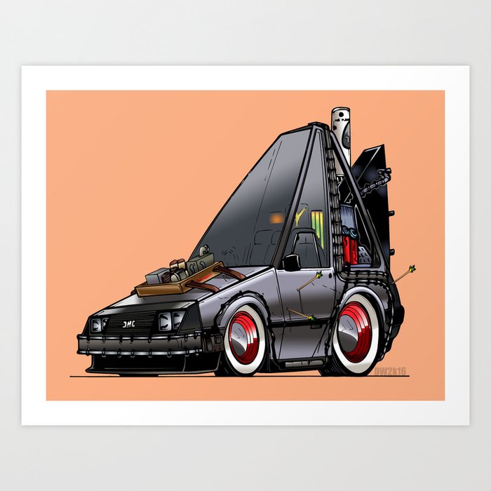 Back To The Future Part 3 Delorean Time Machine Color Art Print By Willistrations Society6