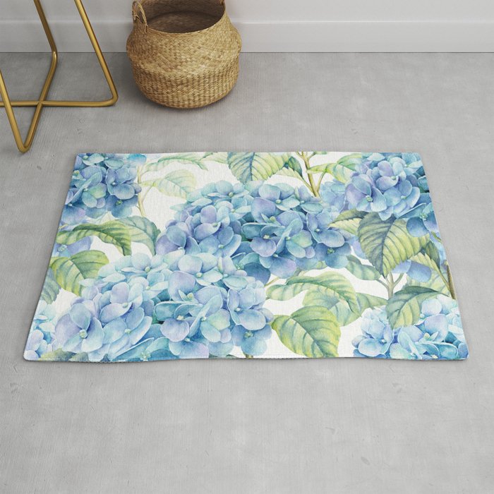 Blue Hydrangea Rug by Juliana RW Society6