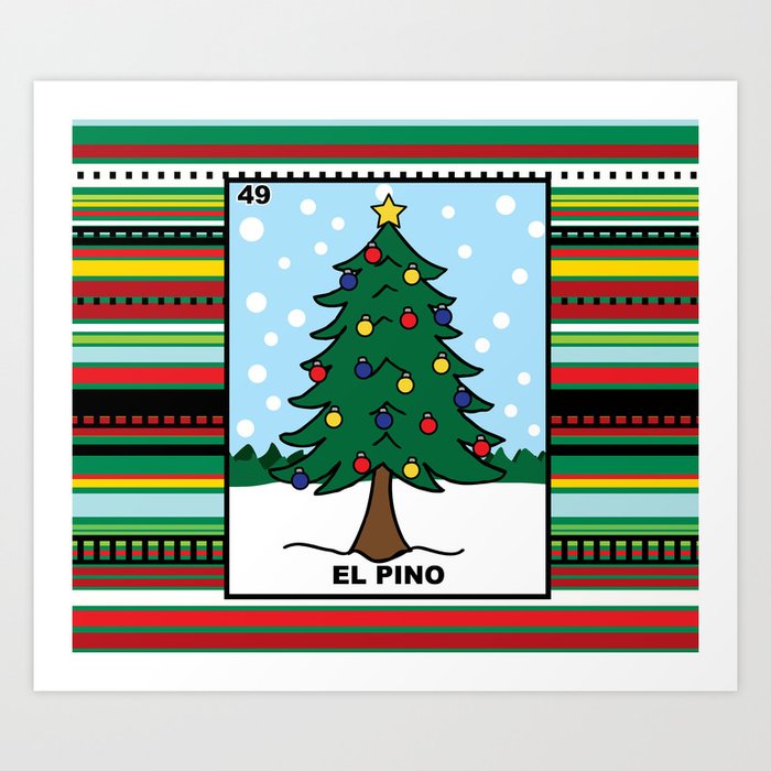 Christmas Loteria El Pino Art Print by Studio Longoria Society6