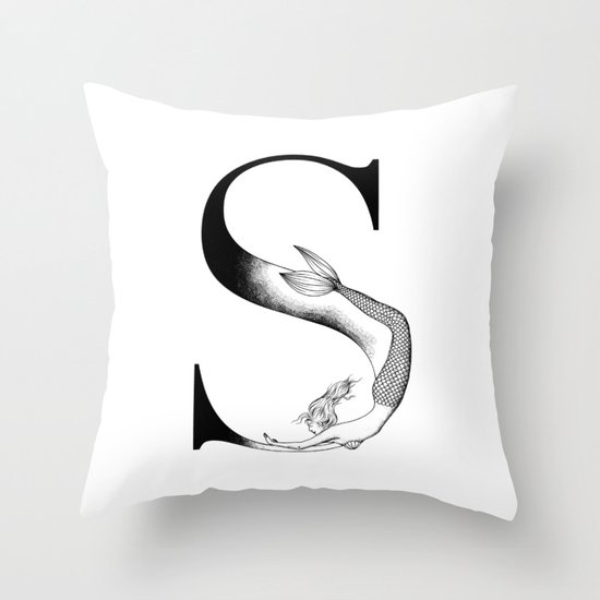 Mermaid Alphabet - S Throw Pillow by eweglein | Society6