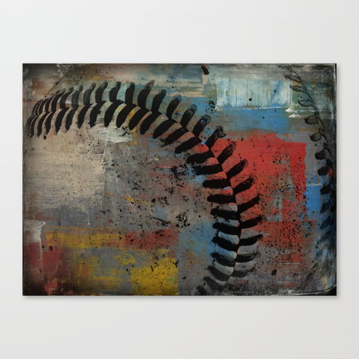 Painted Baseball Canvas Print by christyleigh Society6