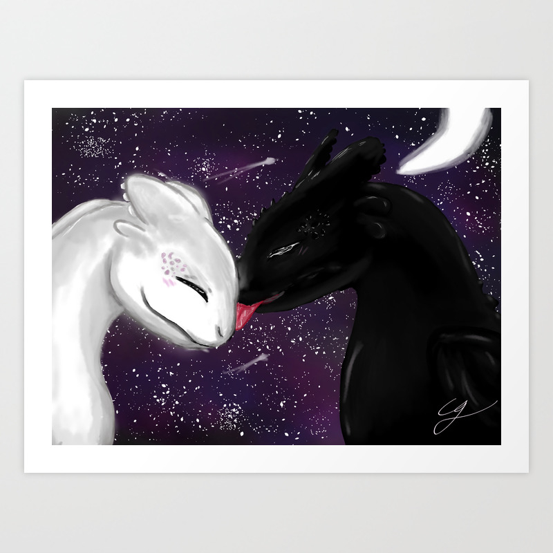 images Cute Toothless And Light Fury httyd toothless light fury art print by nidaria
