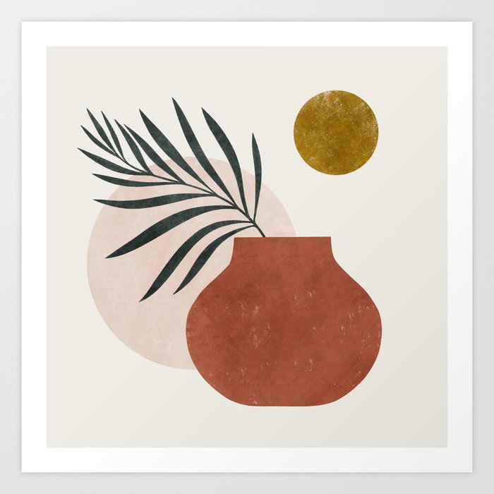 palm and vase Art Print by madelinehostetler | Society6