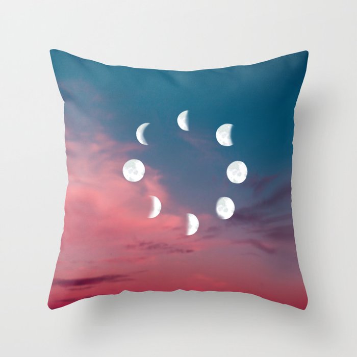 Lunar Throw Pillow by PeachyTeaStore | Society6