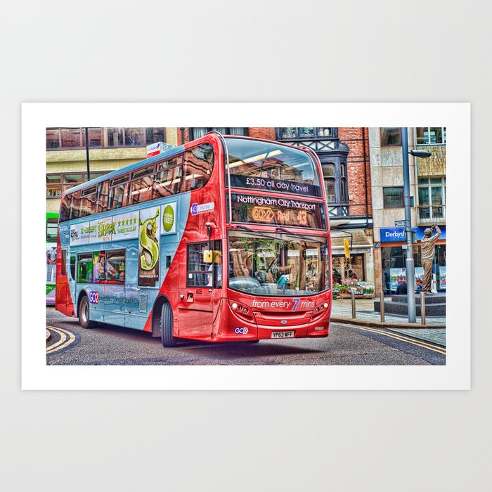 Nottingham Shrek Bus Art Print by Balazs Romsics | Society6