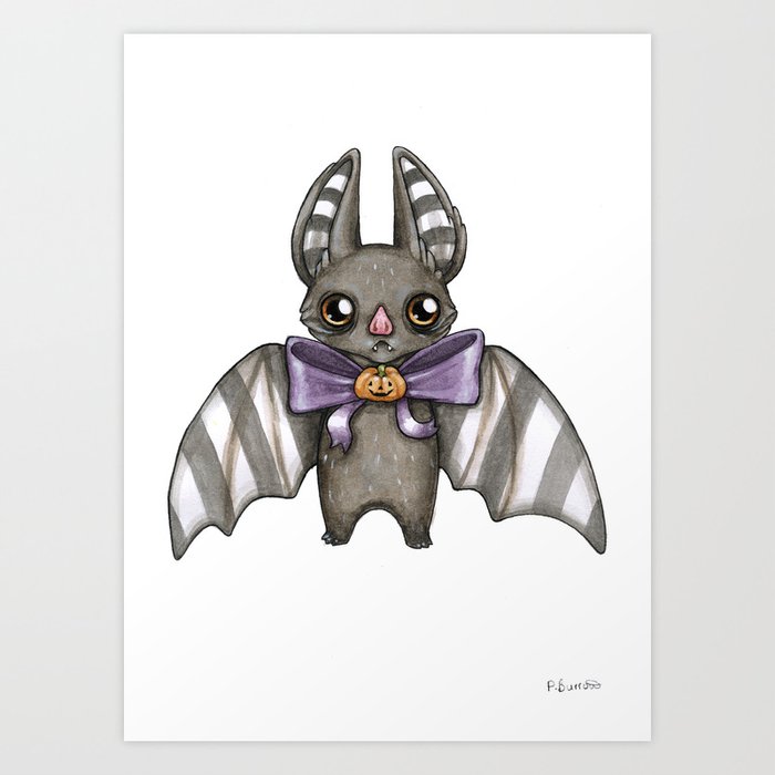 Harvest Bat Art Print by Phoebe Burrow | Society6