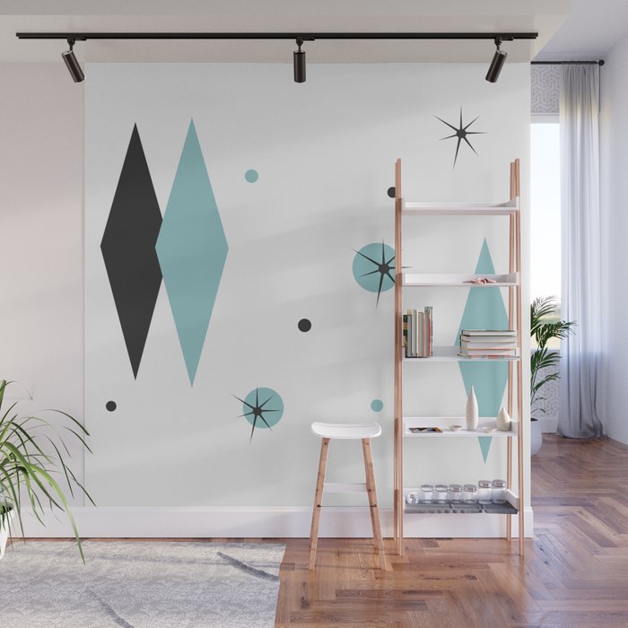 vintage 1950s mid century modern design wall mural by imagepixel