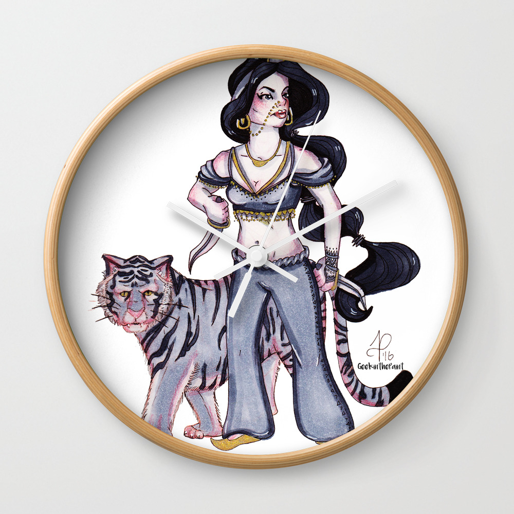 Badass Princess Jasmine Rajah Wall Clock By Alexispilato Society6