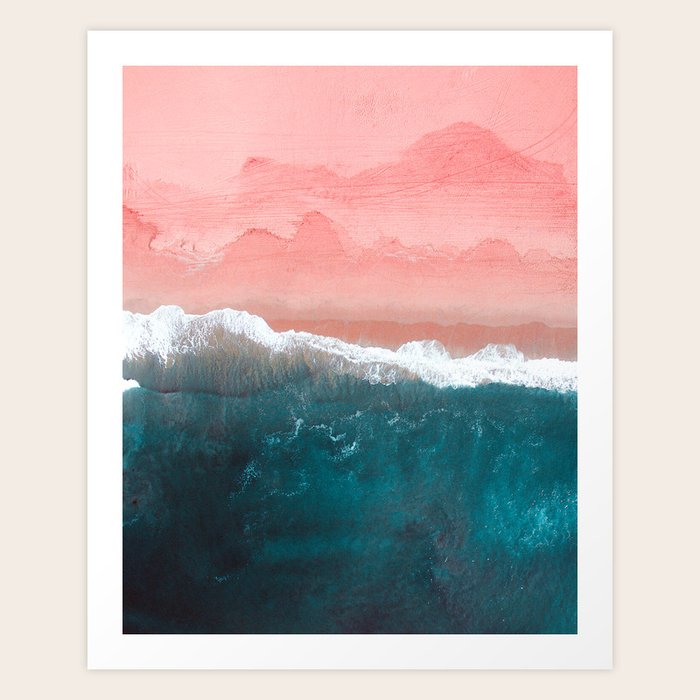 Turquoise Sea Pastel Beach II Art Print by Nautical Decor Society6