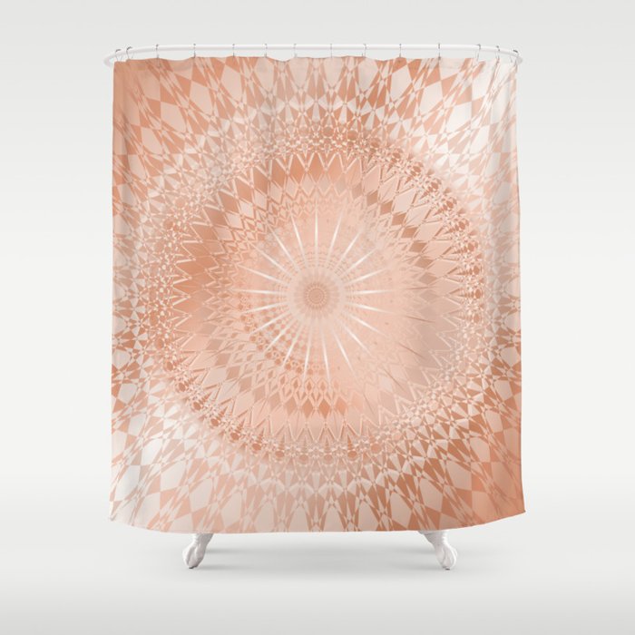 Rose Gold Geometric Mandala Shower Curtain by ninabaydur | Society6