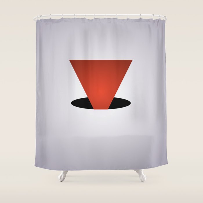 Entry Red White and Black Abstract Art Shower Curtain by kram skram