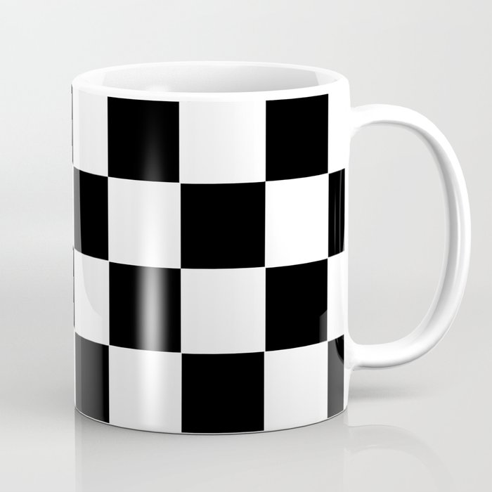 Checker Cross Squares Black And White Coffee Mug by Beautiful Homes