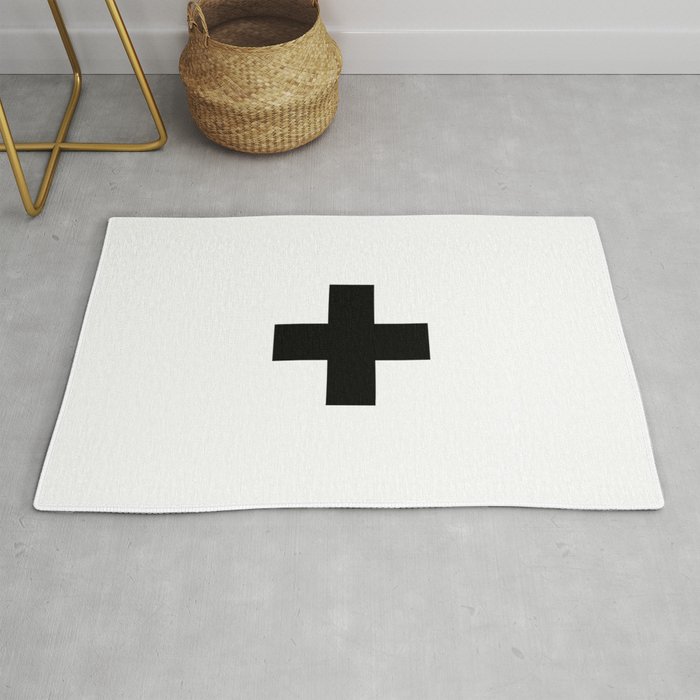 Swiss Cross White And Black Swiss Design For Minimalist Home Room Wall Art Decor For Apartment Rug By Themotivatedtype Society6,Mobile Home Interior Decorating Ideas