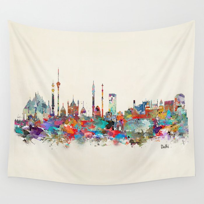 Delhi india skyline Wall Tapestry by bri.buckley  Society6