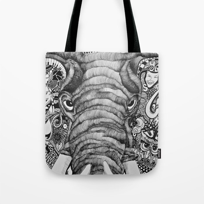 The Idiosyncratic Elephant Sharpie Drawing Tote Bag by Clairelizabeth ...