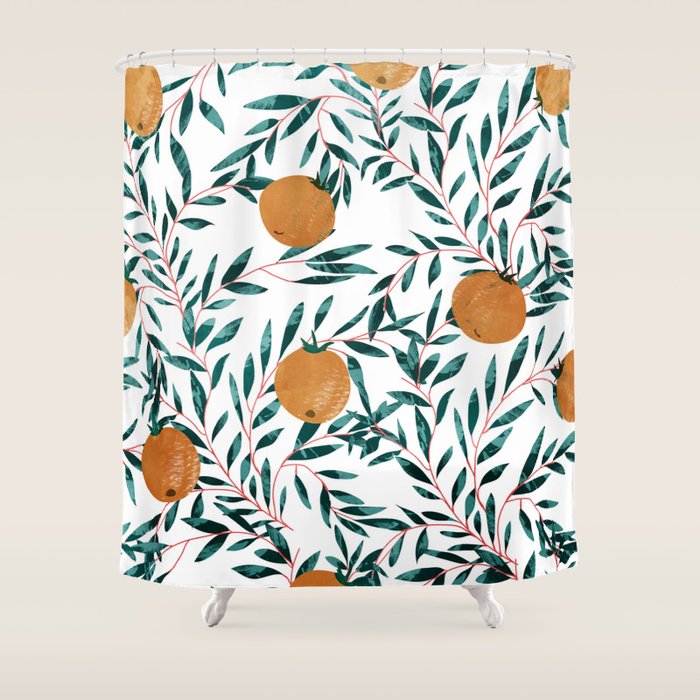 Mandarins Shower Curtain by 83 Oranges Modern Bohemian Prints Society6
