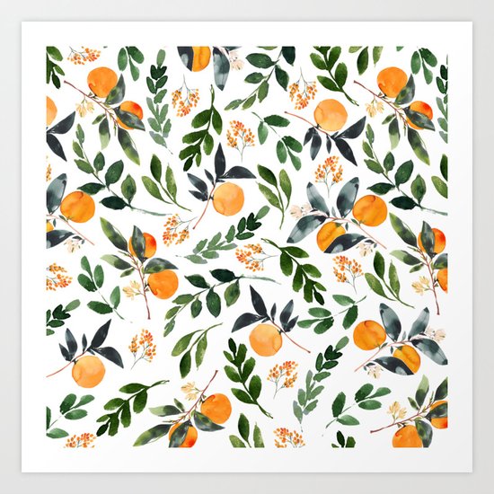 Orange Grove Art Print by lizzy powers design Society6