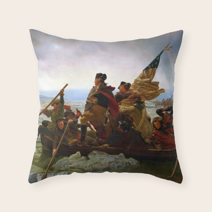Emanuel Gottlieb Leutze "Washington Crossing the Delaware" Throw Pillow