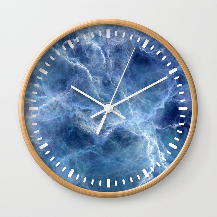 Blue storm Wall Clock by Vickn Society6