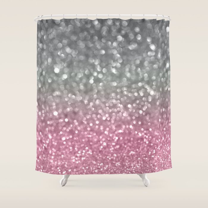 Gray and Light Pink Shower Curtain by Lisa Argyropoulos Society6