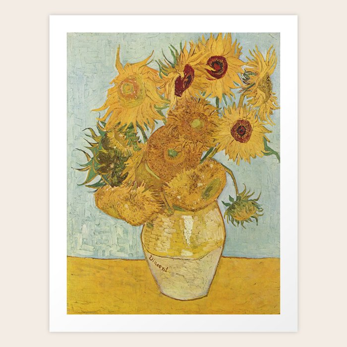 Vincent van Gogh's Sunflowers Art Print by Vintage Images Society6