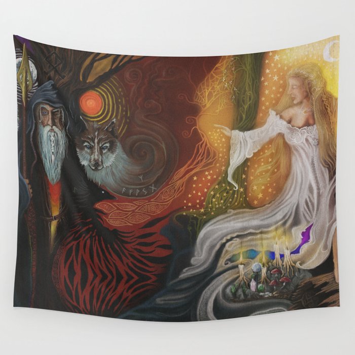 Odin & Frigg Wall Tapestry by Visionary Sea | Society6