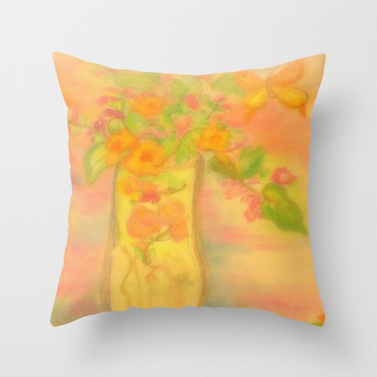 Spring Awaits~Painting the day away Throw Pillow