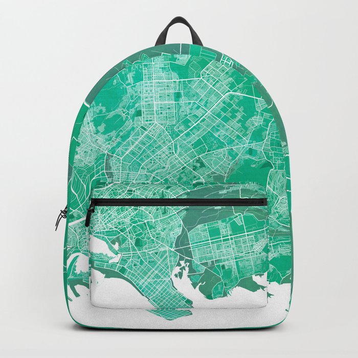 Karachi City Map of Pakistan Watercolor Backpack by deMAP Studio