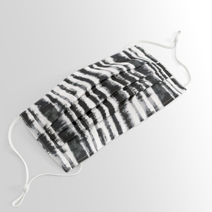 TieDye Shibori Stripe BW Face Mask by Nina May Design Studio Society6