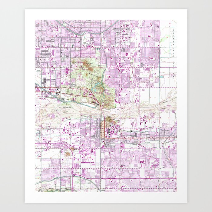 Vintage Map of Tempe Arizona (1952) Art Print by BravuraMedia Society6