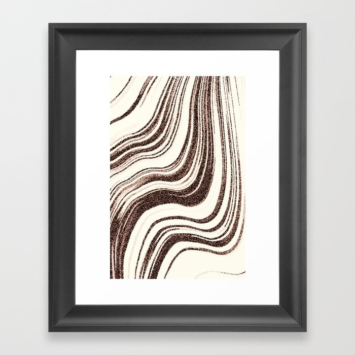 Textured Marble Brown & Cream Framed Art Print by SilverPegasus