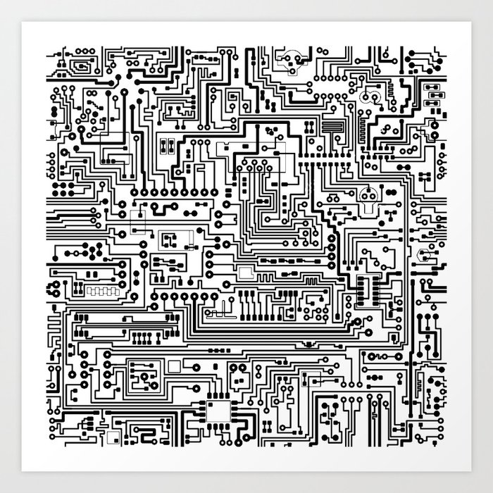 Circuit Board Art Print by Thin Line Studio | Society6