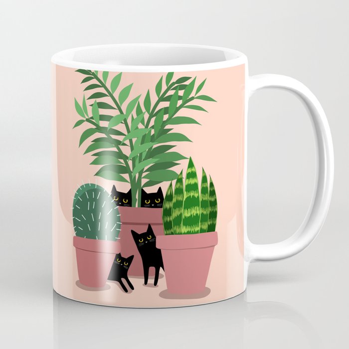 Black Cats & Potted Plants Coffee Mug