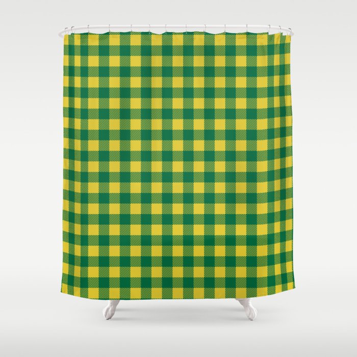 Plaid (green/yellow) Shower Curtain by Design Minds Boutique Society6