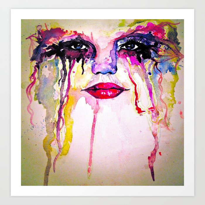 Dripping Face Art Print By Carly Roberts 