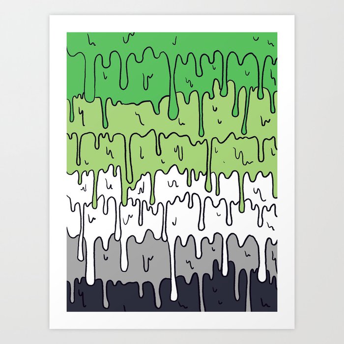 Cute Pride Pastel Melting Pride Design Aromantic Flag Art Print By Limolida Society6