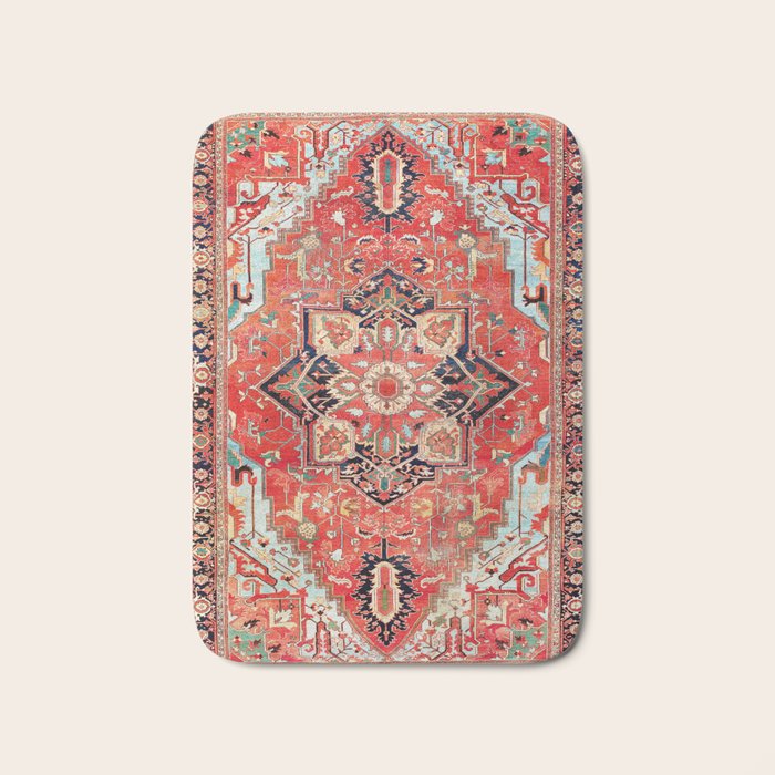 Heriz Azerbaijan Northwest Persian Rug Print Bath Mat by Vicky Brago